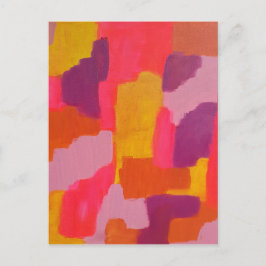 Abstrakt in Rosa und Gelb Postkarte