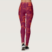 Abstrakt in Rosa und Orange Leggings (Rückseite)