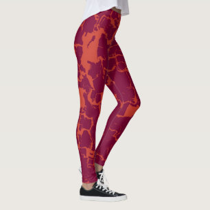 Abstrakt in Rosa und Orange Leggings