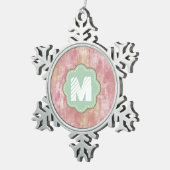 Abstrakt in Rosa und Pfirsichfarben Schneeflocken Zinn-Ornament (Rechts)