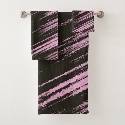 Abstrakt in Rosa und Schwarz Badhandtuch Set (Insitu)