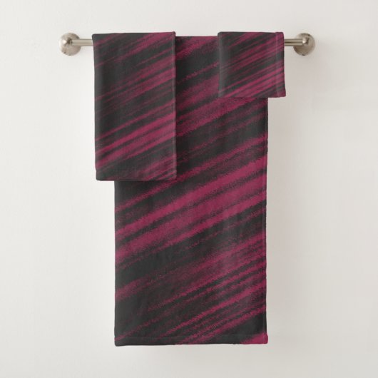 Abstrakt in Rosa und Schwarz Badhandtuch Set (Insitu)
