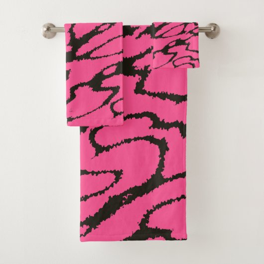 Abstrakt in Rosa und Schwarz Badhandtuch Set (Insitu)