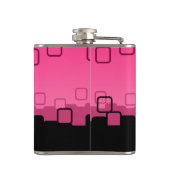 Abstrakt in Rosa und Schwarz Flachmann (Rückseite)