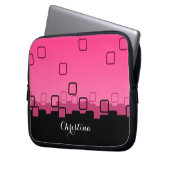 Abstrakt in Rosa und Schwarz Laptopschutzhülle (Vorderseite Links)