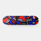 Abstrakt in Rot, Blau, Weiß und Schwarz Skateboard (Horizontal)