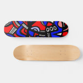 Abstrakt in Rot, Blau, Weiß und Schwarz Skateboard (Horizontal)
