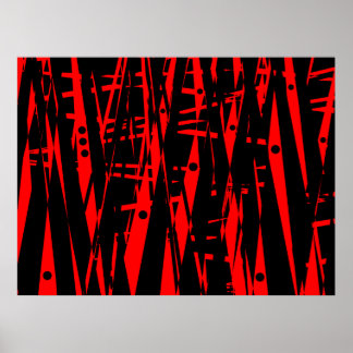 Abstrakt in Rot und Schwarz Poster
