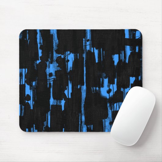 Abstrakt in Schwarz - Blau 3399FF Mousepad (Mit Mouse)