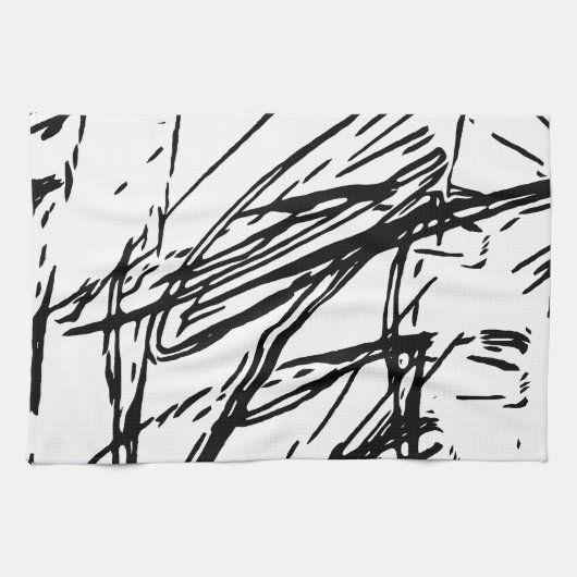 Abstrakt in Schwarz-Weiß Handtuch (Horizontal)