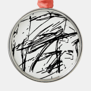 Abstrakt in Schwarzweiß Ornament Aus Metall