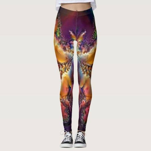 abstrakt in Spätfarben von Sonnenuntergang Leggings (Vorderseite)