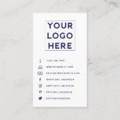 Abstrakt Indigo Blue Custom Unique Agate Visitenkarte (Rückseite)