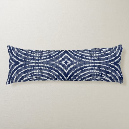 Abstrakt Indigo Blue Japanisch Shibori Muster Seitenschläferkissen (Vorderseite)