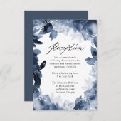 Abstrakt Indigo Floral | Hochzeitskarte RSVP Karte (Vorne/Hinten)