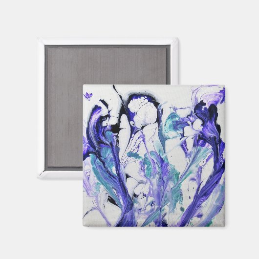 Abstrakt Iris Blume Magnet (Vorderseite/Rückseite)
