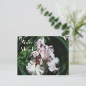 Abstrakt Iris Blume Neue Adresse Ankündigungspostkarte (Stehend Vorderseite)