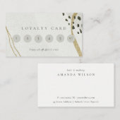 Abstrakt Ivory Gold Black Gray 6 Punch Loyalität Visitenkarte (Vorne/Hinten)