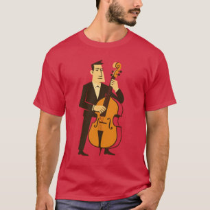 Abstrakt Jazz Cellist Art - Moderner Musiker Grafi T-Shirt