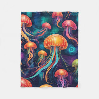ABSTRAKT JELLYFISH BLANKET FLEECEDECKE