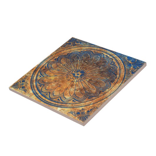 Abstrakt Kaleidoskop Arabesque Mandala Bronze Fliese (Seite)