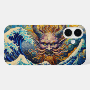 Abstrakt Kanagawa wave Oni demon Van Gogh mix iPhone 16 Hülle