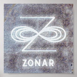 Abstrakt Karuna Reiki Bright White Zonar Symbol Poster