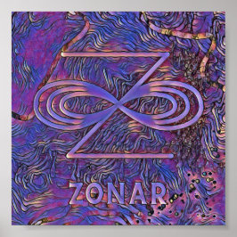 Abstrakt Karuna Reiki Lila Zonar Symbol Poster