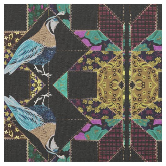 Abstrakt King Quail Quilt Stoff (Nahaufnahme)