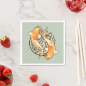 Abstrakt Koi Paper Napkins Serviette (Beispiel)
