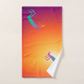 Abstrakt Kokopelli, Südwest Badhandtuch Set (Handtuch)