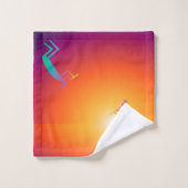 Abstrakt Kokopelli, Südwest Badhandtuch Set (Waschlappen)