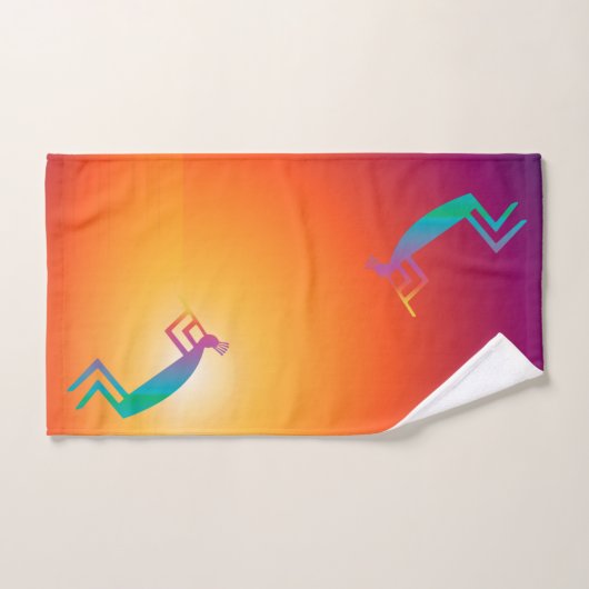 Abstrakt Kokopelli, Südwest Badhandtuch Set (Handtuch)