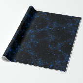 Abstrakt kosmischer blauer Sternenstaub abstraktes Geschenkpapier (Ungerollt)