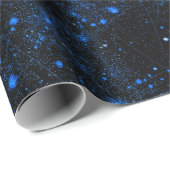 Abstrakt kosmischer blauer Sternenstaub abstraktes Geschenkpapier (Rolleneckpunkt)