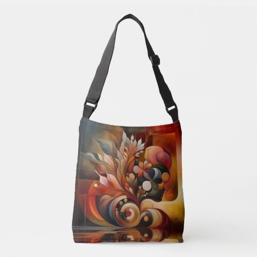 Abstrakt, Kubismus, Moderne Kunst, Ganzkörpertasch Tragetaschen Mit Langen Trägern (Vorderseite)