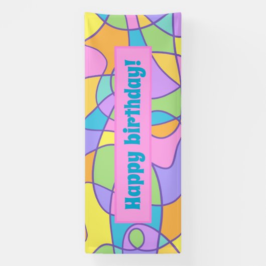 Abstrakt-künstlerisches Geburtstagsbanner Banner (Vertikal)