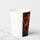 Abstrakt, Kürbisgesichte auf schwarz, Halloween Pappbecher (Rechts)