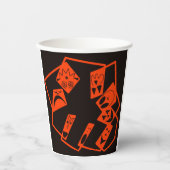 Abstrakt, Kürbisgesichte auf schwarz, Halloween Pappbecher (Vorderseite)