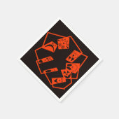 Abstrakt, Kürbisgesichte auf schwarz, Halloween Serviette (Ecke)