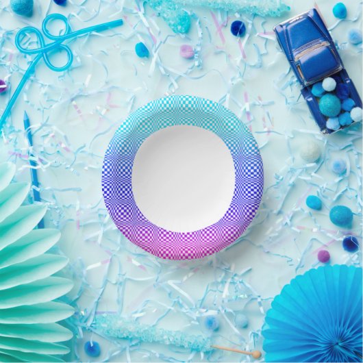 Abstrakt L Blue Pink n Lila Pappteller (Party)