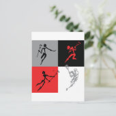 Abstrakt Lacrosse Postkarte (Stehend Vorderseite)