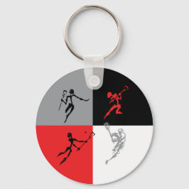 Abstrakt Lacrosse Schlüsselanhänger