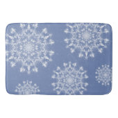 Abstrakt Lacy Fraktal Snowflake auf blauem Hinterg Badematte (Vorderseite)