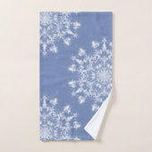 Abstrakt Lacy Fraktal Snowflake auf blauem Hinterg Badhandtuch Set (Handtuch)