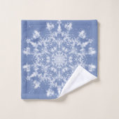 Abstrakt Lacy Fraktal Snowflake auf blauem Hinterg Badhandtuch Set (Waschlappen)