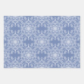 Abstrakt Lacy Fraktal Snowflake auf blauem Hinterg Geschenkpapier Set (Vorderseite 3)