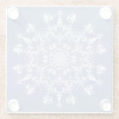 Abstrakt Lacy Fraktal Snowflake auf blauem Hinterg Glasuntersetzer (Rückseite)