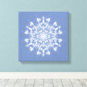 Abstrakt Lacy Fraktal Snowflake auf blauem Hinterg Leinwanddruck (Insitu (Holzboden))