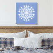 Abstrakt Lacy Fraktal Snowflake auf blauem Hinterg Leinwanddruck (Insitu (Schlafzimmer))